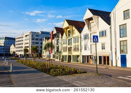 Traditional Wooden Houses In Gamle Stavanger. Gamle Stavanger Is A Historic Area Of The City Of Stav