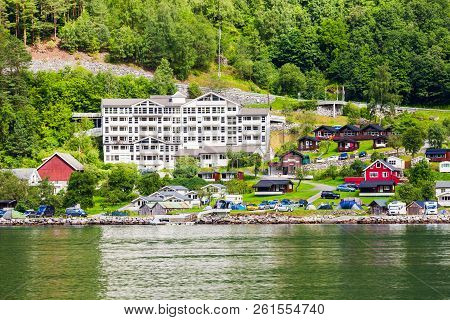 Geiranger Is A Small Tourist Village In Sunnmore Region Of Norway. Geiranger Lies At The Geirangerfj