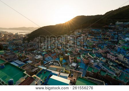 Gamcheon Culture Village Formed By Houses Built In Staircase-fashion On The Foothills Of A Coastal M