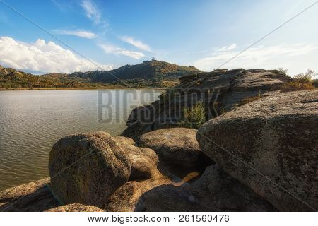 Beauty view on Kolyvan lake - a lake at the foot of the northern slope of the Kolyvan Ridge in the Altai Territory of Russia