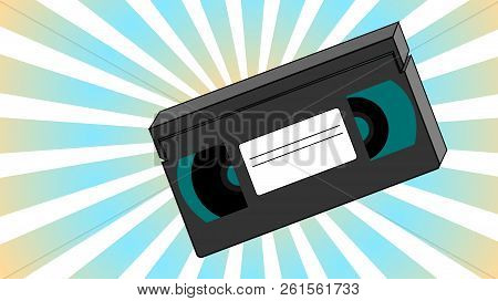 Old Retro Vintage Analogue Hipster With Film Video Tape For A Video Recorder With A Magnetic Film Fo