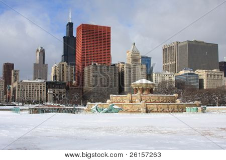 Downtown Chicago appena dopo la neve