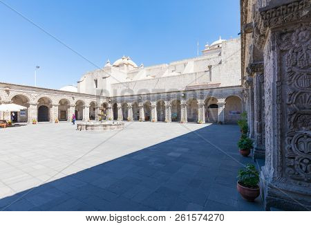 Arequipa Peru September 15 2018 Main Internal Square Of Company Monastery Where Munks Prayed And Soc