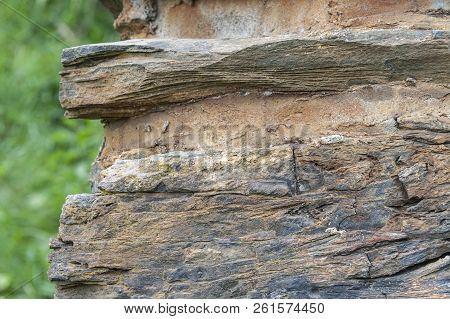Rough Fieldstone At Corner Of Exterior Wall Of A Rockport, Maine Lime Kiln