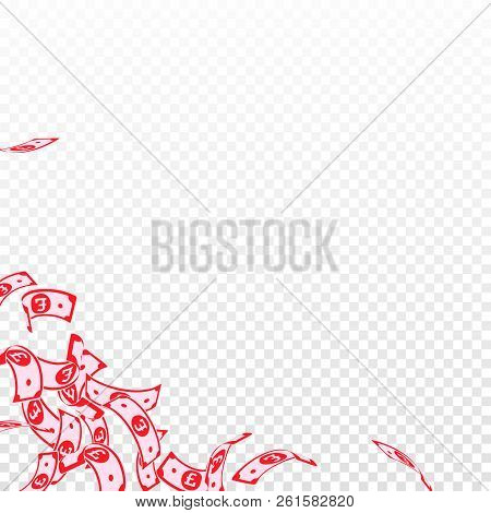 British Pound Notes Falling. Floating Gbp Bills On Transparent Background. United Kingdom Money. Ast