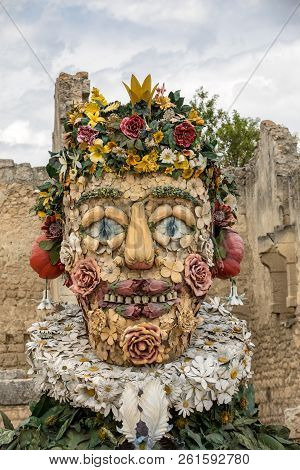 Les Baux, France - June 26, 2017: The Artwork, Titled Spring Is Four Seasons Three-dimensional Inter