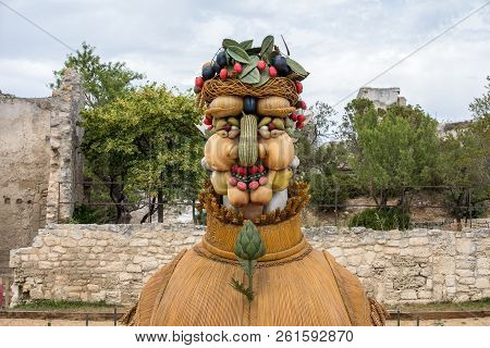 Les Baux, France - June 26, 2017: The Artwork, Titled Summer Is Four Seasons Three-dimensional Inter
