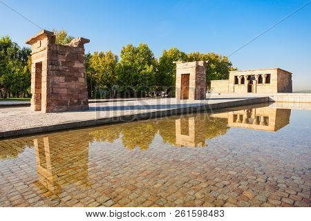 The Temple Of Debod Or Templo De Debod Is An Ancient Egyptian Temple That Was Rebuilt In Madrid, Spa