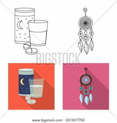Vector Illustration Of Dreams And Night Logo. Collection Of Dreams And Bedroom Vector Icon For Stock