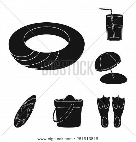 Isolated Object Of Equipment And Swimming Icon. Set Of Equipment And Activity Vector Icon For Stock.