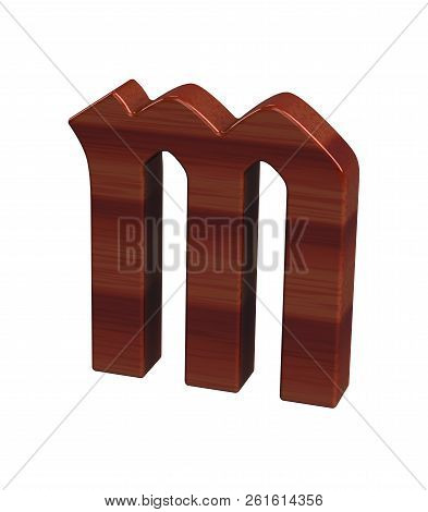 3d Rendering Font Polished Rosewood Germania Capital M