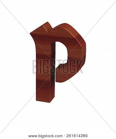 3d Rendering Font Polished Rosewood Germania Capital P