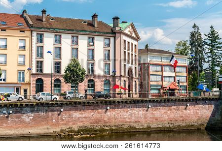 Typical French Buildings In Epinal, The Vosges Department Of France