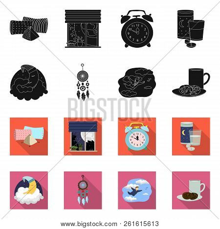 Vector Illustration Of Dreams And Night Logo. Set Of Dreams And Bedroom Stock Symbol For Web.