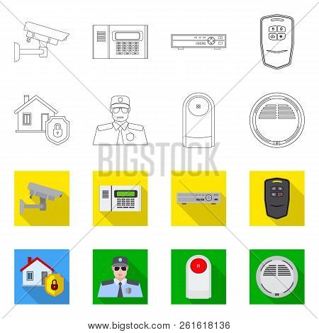 Vector Illustration Of Office And House Icon. Set Of Office And System Vector Icon For Stock.