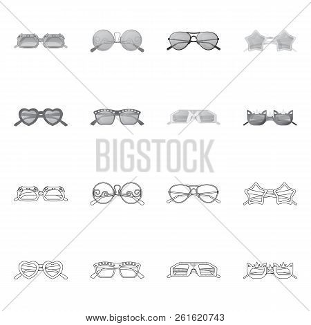 Vector Design Of Glasses And Sunglasses Icon. Collection Of Glasses And Accessory Stock Vector Illus