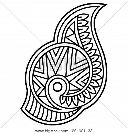 Traditional Ethnic Ornament - Symbol Of The Maori People. Vintage Decorative Sacral Tribal Sign In T