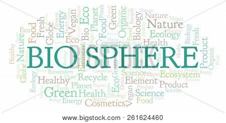 Bio Sphere Word Cloud. Wordcloud Made With Text Only.