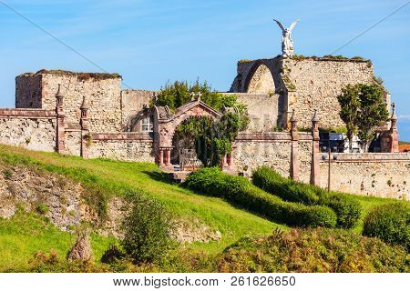 Old Cemetery And Chapel In Comillas, Cantabria Region Of Spain