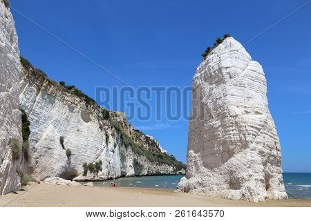 Gargano National Park In Italy - Pizzomunno Beach In Vieste.