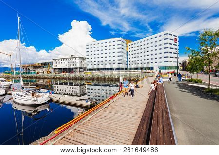 Trondheim, Norway - August 02, 2017: Clarion Hotel And Congress Trondheim, Located By The Harbour In