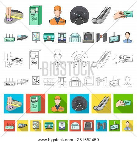Metro, Subway Cartoon Icons In Set Collection For Design.urban Transport Vector Symbol Stock Web Ill