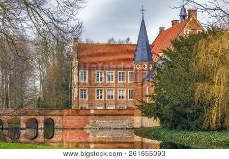Hulshoff Castle, Or Burg Hulshoff, Is Water Castle, Or Wasserschloss, Located In  Havixbeck In The  
