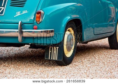 Montagnana, Italy August 27, 2018: Retro Car Fiat 600 1955 Release.