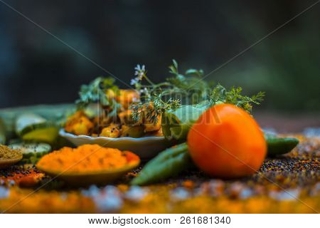 Close Up Of India's Or Asia's Popular Pickle I.e. Indian Pickling Cucumber Pickle Or Indian Styled C