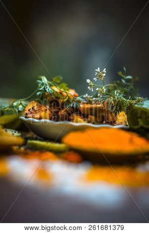 Close Up Of India's Or Asia's Popular Pickle I.e. Indian Pickling Cucumber Pickle Or Indian Styled C