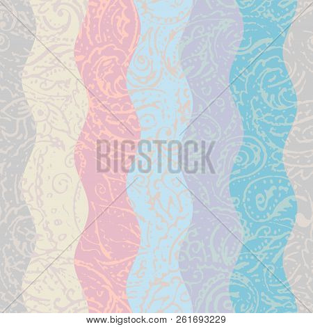 Grunge Paisley Pattern In Collage Patchwork Style.