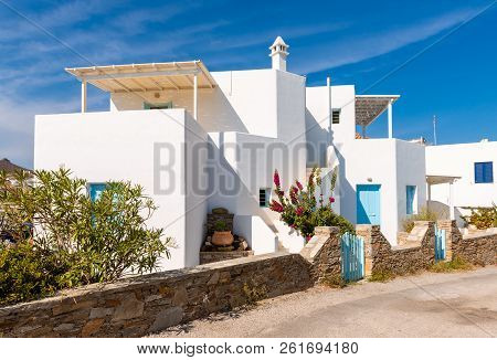 Serifos, Greece - September 8, 2018: Beautiful Cycladic Architecture In Summer Day. Serifos Island