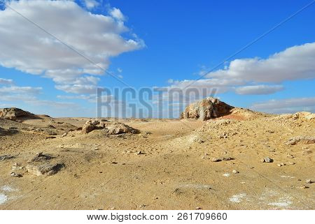 The Sahara Desert, Western White Desert, Gabel El Cristal, Cristal Mountain. Egypt. Africa