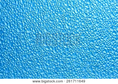 Abstract Polygonal Pattern On A Blue Plastic Window On The Lumen