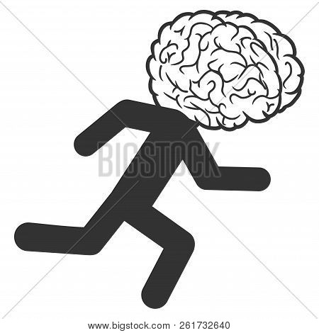 Vector Brain Drain Illustration. An Isolated Illustration On A White Background.