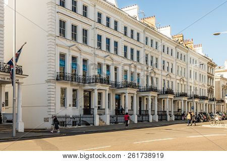 London. September 2018. A Street Scene In Kensington In London