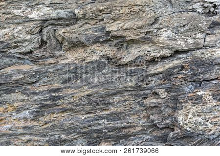 Rough Surface On Fieldstone In The Exterior Wall Of A Rockport Lime Kiln