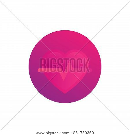 Heart, Cardiology Vector Logo On White, Eps 10 File, Easy To Edit