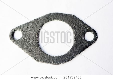 Car Exhaust Manifold Gasket On Isolated White Background