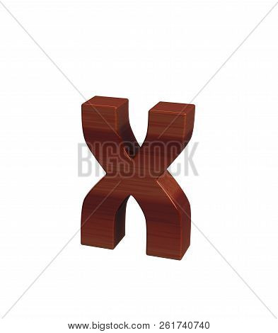 3d Rendering Font Polished Rosewood Germania Lowercase X