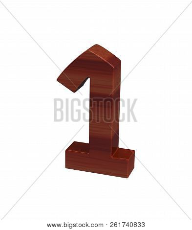 3d Rendering Font Polished Rosewood Germania Number 1