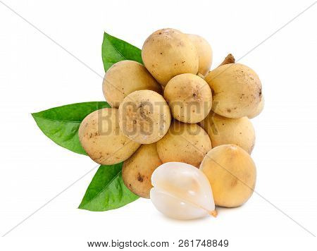 Wollongong Fruuit With Green Leaf Isolated On White Background