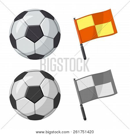 Vector Illustration Of Soccer And Gear Sign. Collection Of Soccer And Tournament Stock Vector Illust
