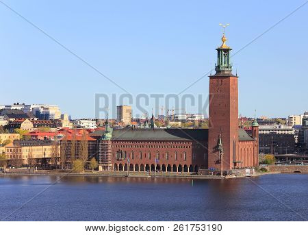 Stockholm, Sweden - May 4, 2014: Exterior View From The South Side Of The Stockholm City Hall.