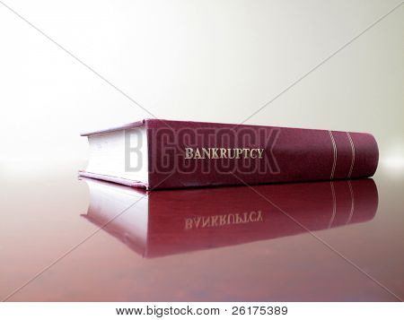 Nahaufnahme von einem alten Gesetz Buch über Konkurs