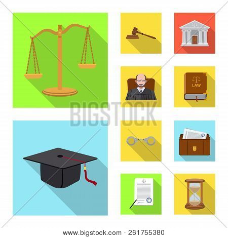 Vector Design Of Law And Lawyer Logo. Set Of Law And Justice Stock Symbol For Web.