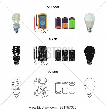 Isolated Object Of Electricity And Electric Symbol. Set Of Electricity And Energy Stock Vector Illus