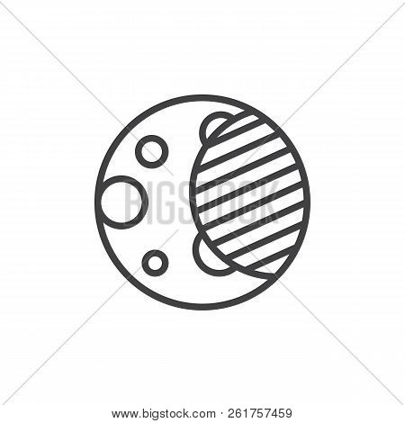 Moon Eclipse Outline Icon. Linear Style Sign For Mobile Concept And Web Design. Moon Phase Simple Li