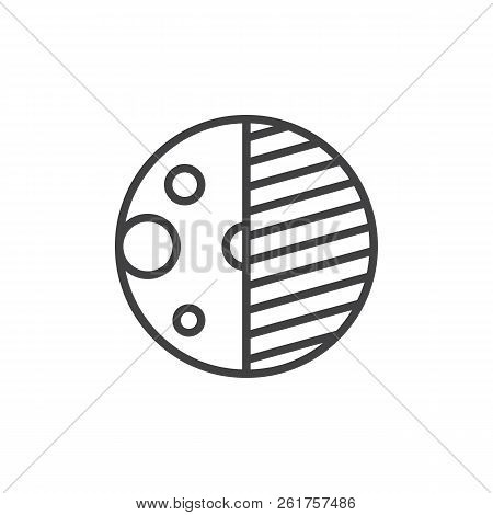Moon Phase Outline Icon. Linear Style Sign For Mobile Concept And Web Design. Moon Eclipse Simple Li