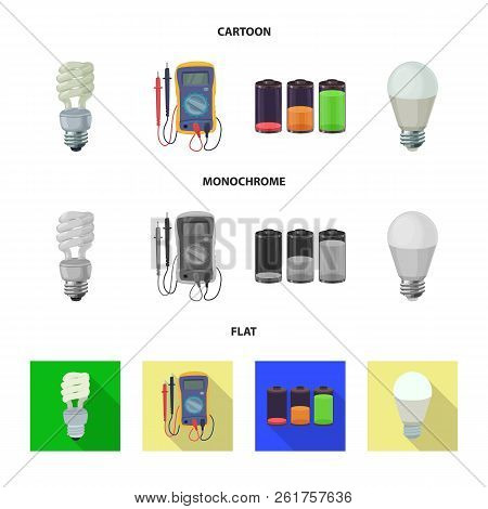 Isolated Object Of Electricity And Electric Symbol. Set Of Electricity And Energy Stock Vector Illus